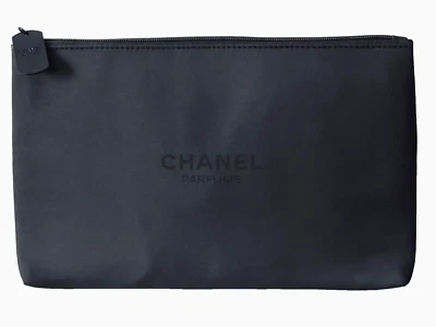 NUEVO BOLSO DE MAQUILLAJE COSMÉTICO CHANEL BOLSA CLUTCH NEGRO GRANDE SUPER RARO EDICIÓN DE REGALO Foto 1 de 4