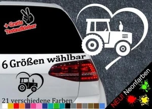 Herz Traktor Aufkleber -6 Größen 21 Farben- Landwirt Trekker Zugmaschine Love - Bild 1 von 88
