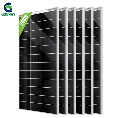 GOOWAY Panel solar monocristalino 200W 12V módulo solar fotovoltaico 200 vatios autocaravana