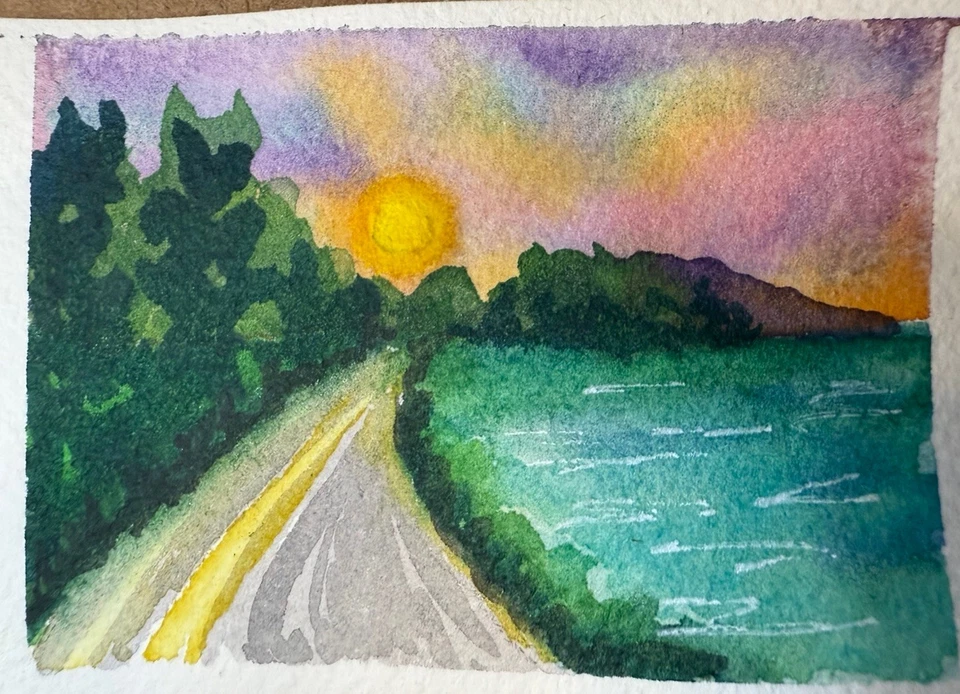 ACEO Original Watercolor Landscape Art Painting 2.5”x 3.5” by Beth Szymanski - Image 1 of 1