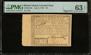 1780 RHODE ISLAND American Revolution Colonial Currency Bank Note RI-286, PMG 63 - Picture 1 of 7