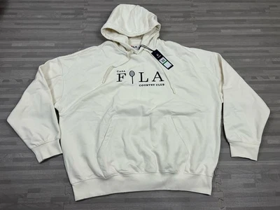 FILA Casa Country Club Tennis Heavyweight Hoodie Mens Large Oversized White $90 - Image 1 of 4