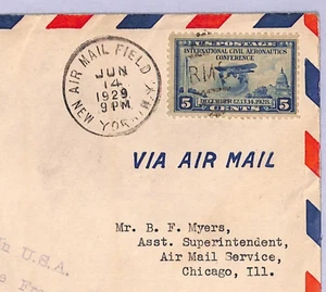 USA Air 1929 Cover *FLYING BOAT* FIRST FLIGHT Chicago Airport-Lake Front WT137 - Picture 1 of 10