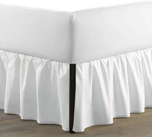 - King Size Ruffled Bed Skirt with Split Corners - 12 Inch Drop Dust Ruffle B... - Picture 1 of 7