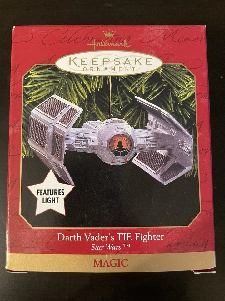 Hallmark Keepsake Magic Ornament Star Wars Darth Vader Tie Fighter 1999