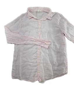 CP Shades Top Women Small Pink Sausalito Linen Shirt Lagenlook Button Up Blouse - Picture 1 of 9