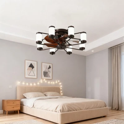Windmill 22 inch Ceiling Fan Light Brown Flush Mount with APP Remote Control Kit - Image 1 of 4
