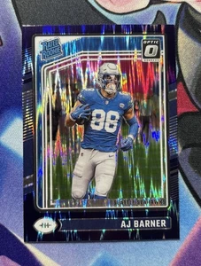 2024 Panini Donruss Optic - Rated Rookie AJ Barner #204 Purple Shock Prizm (RC) - Picture 1 of 2