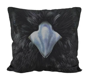 Zeckos 18 Zoll Deko-Dekokissen schwarzes Rabengesicht - Bild 1 von 3