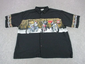 Big Dogs Shirt Mens 3XL Black Motorcycle Bar Grill Hawaiian Rayon Biker Novelty - Picture 1 of 15