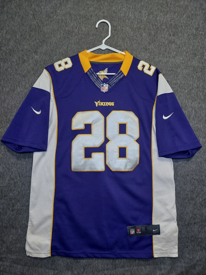 Camiseta Nike Minnesota Vikings Adrian Peterson para hombre talla L púrpura en el campo NFL 28 Foto 1 de 4