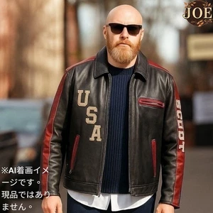 Rare XL Schott PERFECTO US leather rider jacket biker black red vintage used - Picture 1 of 16