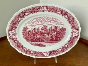 Royal Swan HISTORIC CASTLES England PINK RED Serving Platter ~ 12” KENILWORTH - Picture 1 of 10