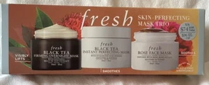 New Fresh Skin Care Perfecting Mask Trio: Black Tea & Rose Face Mask ~ Sealed - Picture 1 of 1