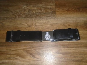 RIFLES REGIMENT BLACK PATENT BELT WITH METAL BUCKLE MAX WAIST SIZE 112CM 44" - Picture 1 of 3
