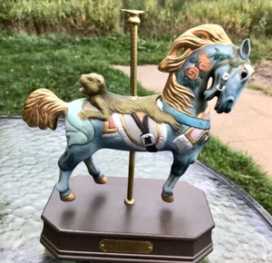 Caja de música de caballo carrusel de porcelana Stein & Goldstein C 1900 -Funcionando - Imagen 1 de 9