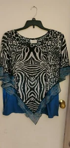 Engelsflügel Animal Print Top zweilagig befestigt Größe 18/20  - Bild 1 von 5