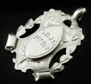 Sterling Silver Pocket Watch Fob Medal, Staines District Junior League 1923 - Picture 1 of 7