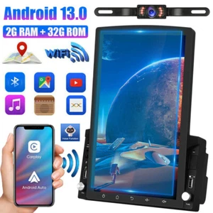 10.1" 2 Din Car Stereo Radio Android 13 GPS WiFi Vertical Touch Screen FM Player - Picture 1 of 16