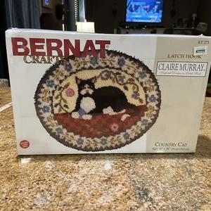 NUEVO Kit de Alfombra Gancho Cierre Bernat Sellado COUNTRY CAT Tamaño 30" x 36" Kit Completo - Imagen 1 de 10