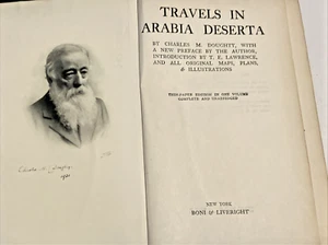 Travels in Arabia Deserta  by Charles M Doughty w/Map (thin paper, 1 vol. ed.) - Imagen 1 de 14