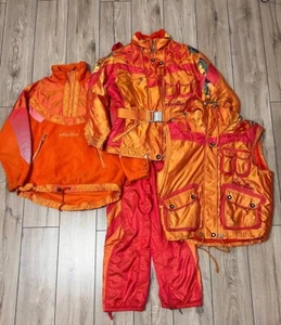 Damen Ellesse 4-teilig Vintage Ski Schnee Winter Anzug L-XL Jacke Hose Fleece US12 - Bild 1 von 24