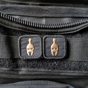 Parche de gancho táctico Glod 2 piezas 1" cuadrado mini Spartan Molon Labe Militray - Imagen 1 de 1