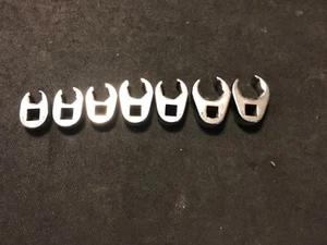 7 Pc Snap On Tools 3/8" Dr 6 Pt Flare Nut Crowfoot 3/8 - 3/4” Wrench Set 207SFRH - Picture 1 of 9