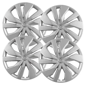 Set of (4) 15" Silver Replacement Hubcaps for Nissan Versa 2017-2024 - Picture 1 of 6