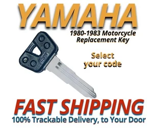 Yamaha Motorcycle Keys 1980-1983 Replacement Key Cut to Code D11112-D14433 - Picture 1 of 2