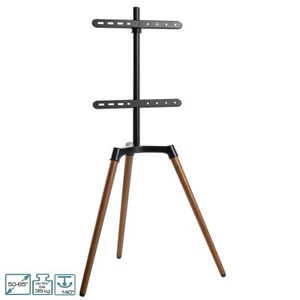 ►EasyLife DESIGN STAFFELEI/ TRIPOD TV-STATIV, 65'' Zoll, schwenkbar, Holz, VESA - Bild 1 von 8