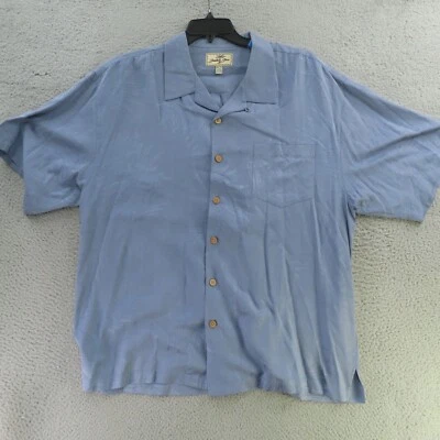 Camisa Jamaica Jaxx Para Hombres 2XL Azul Gris Seda Abotonada Manga Corta Hawaiana Foto 1 de 4