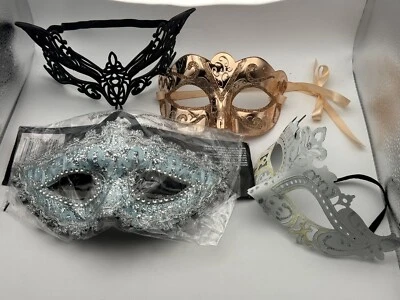 3D Venetian Masquerade Masks Cosplay Set Of 4 - Image 1 of 4