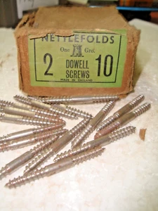 Nettlefolds 2" x 10g Steel Dowell Screws part box only of 115, rusty items - Picture 1 of 7