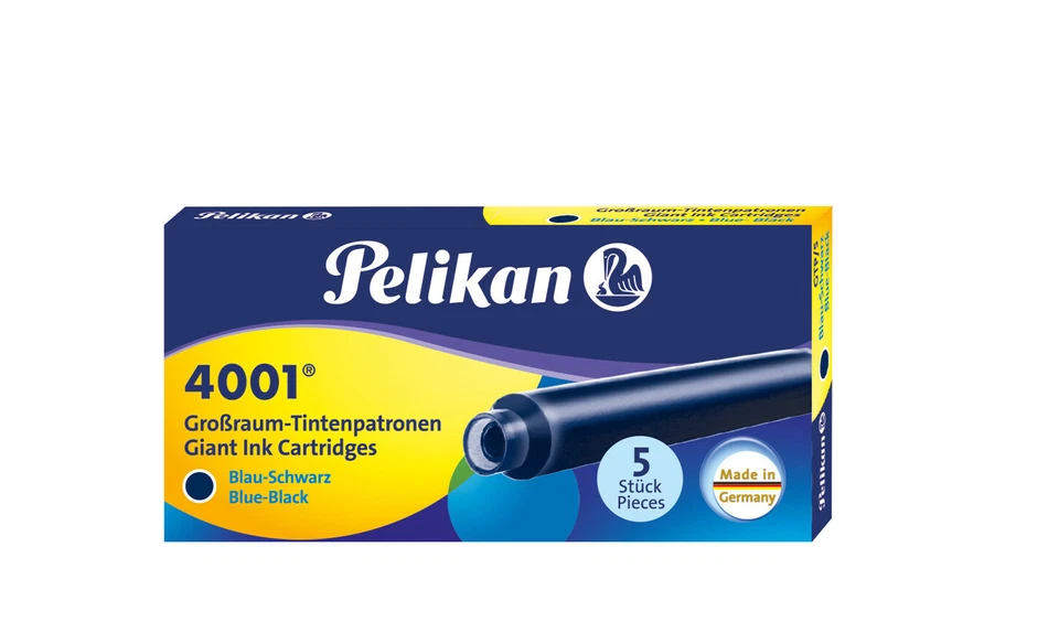 HERLITZ 5 Pelikan Großraum Tintenpatronen 4001® / Füllerpatronen / Farbe: blau-schwarz