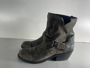 Eileen Fisher Damenschuhe Größe 6,5/39,5 gebraucht grau Wildlederimitat Stiefel -E33 - Bild 1 von 7