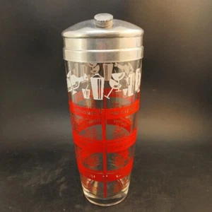 MCM Glass Cocktail Shaker by Hazel Atlas, Chrome Top & 12 Recipes, Selling OBO - Picture 1 of 8