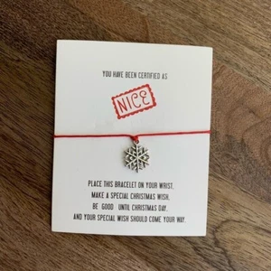 Santa's Nice list Snowflake Charm Bracelet Bangle Jewelry Gift Christmas Pendant - Picture 1 of 7