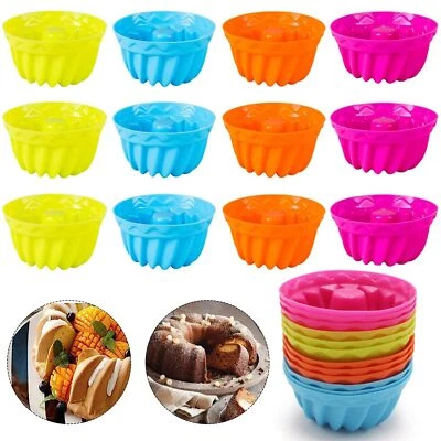 24 Stück Mini Gugelhupfform Silikon Backform Silikon Kuchenform Spiral Napfku... - Bild 1 von 4