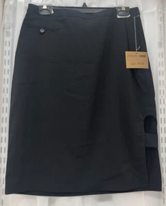 Falda media vintage Focus 2000 de Charles Glueck para mujer línea A negra talla 8 - Imagen 1 de 8
