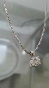 COLLANA COLLIER GIROCOLLO ORO BIANCO 18 KT E DIAMANTE 0,50 CT D IF - MATRIMONIO - Foto 1 di 2