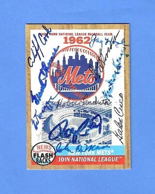 2011 Topps Card #NF- 8 News Flash Backs 1962 N.Y. Mets Signed (10) Baseball Card - Image 1 of 3
