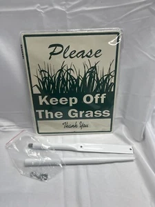 Metal “Keep Off Grass” Yard Sign With Stake Approx 7”x9” New - Picture 1 of 3
