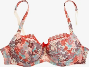 Cleo By Panache Rita Orange Floral Bra 38D Underwired Light foam cups balcony - Picture 1 of 1