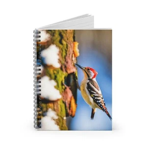 Spiral Notebook Ruled Line Woodpecker in Natural Environment Fantasy Design 6 - Picture 1 of 6