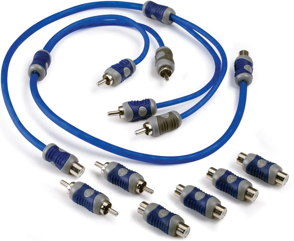 KICKER KIYFM 2-CHANNEL 2CH Y ADAPTER INTERCONNECT RCA AUDIO CABLE MALE TO FEMALE - Image 1 of 1