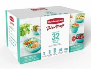 Contenedores de almacenamiento de alimentos Rubbermaid Take Alongs 32 piezas de azulado - Imagen 1 de 4