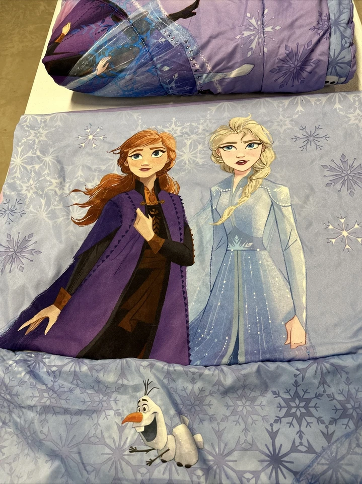 JUEGO DE CAMA CONGELADO TAMAÑO COMPLETO Elsa Anna Olaf Colcha Sábana Fundas de almohada y persianas Foto 1 de 4