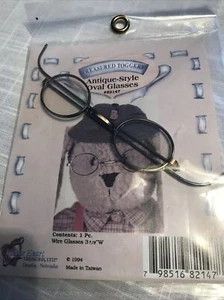 Treasured Toggery Antique Style Doll Santa Bear Eye Glasses 3 7/8 Oval Lens New - Picture 1 of 4