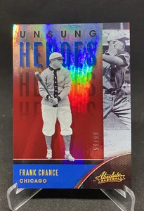 2021 Panini Absolute Baseball Frank Chance Unsung Heroes Red Foil /99 White Sox - Picture 1 of 2
